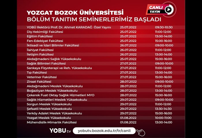 Yozgat Bozok Üniversitesi Bölüm Tanıtım Günleri Fen Edebiyat Fakültesi